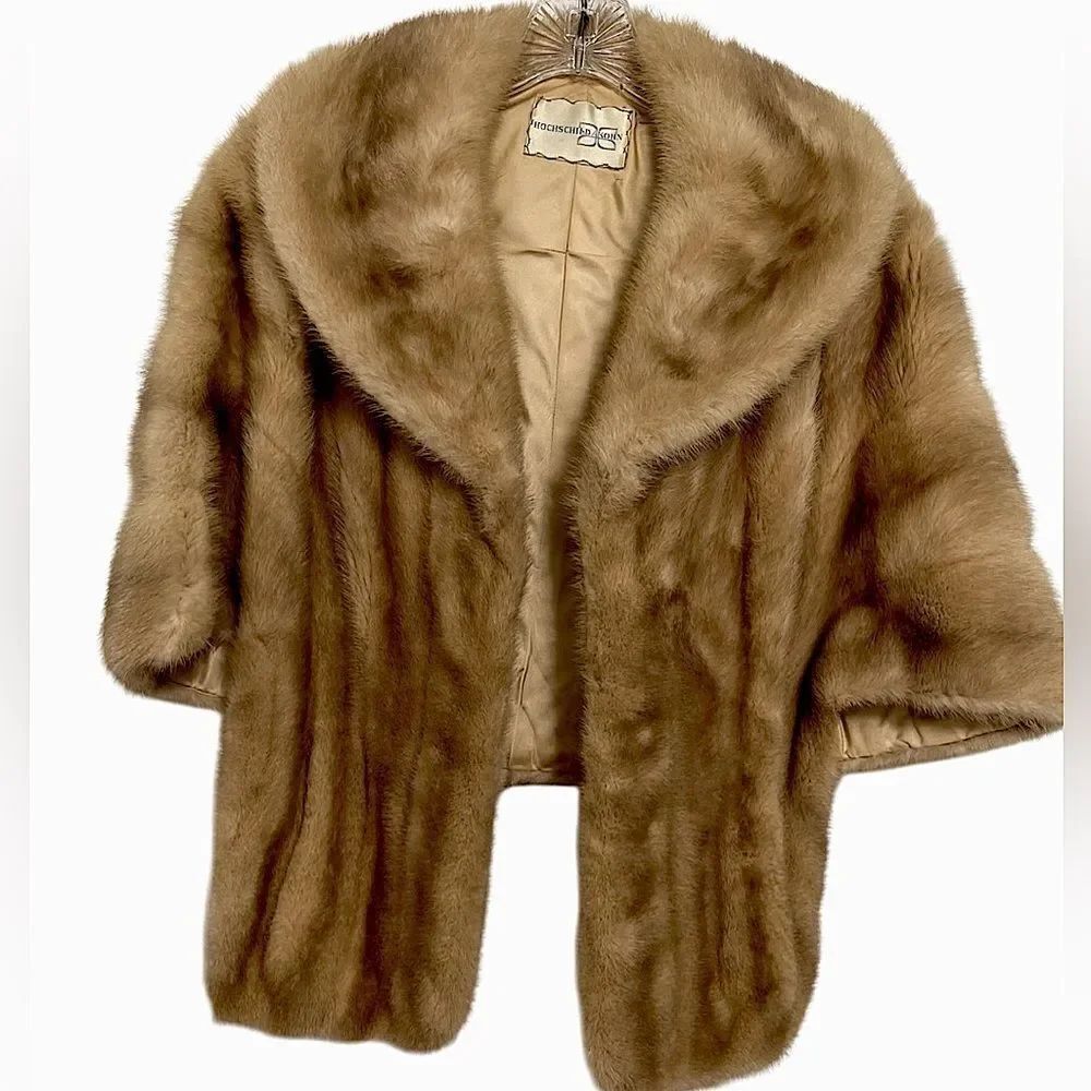 Vintage Aeolian Mink Fur Stole – EMBA Natural Taupe – Lined & Monogrammed